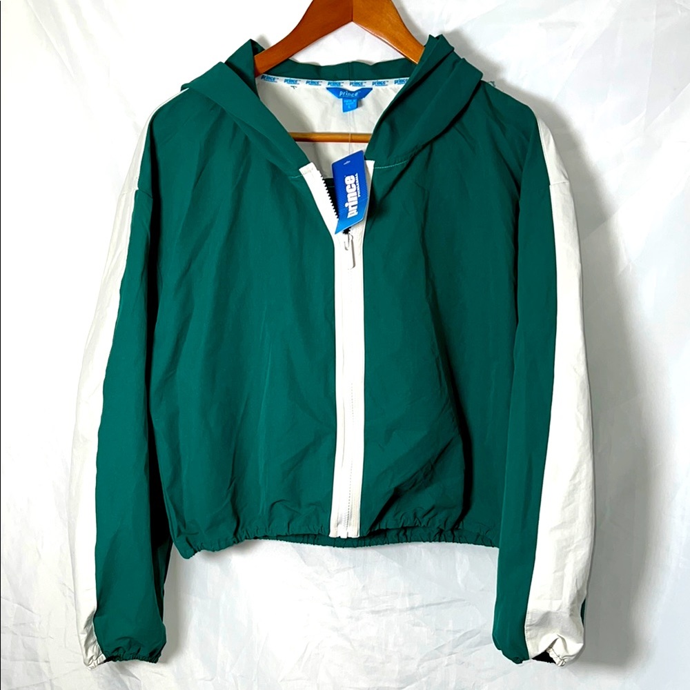 Prince Green & White Women’s Pickleball Zip-Up Jacket Crop -18” Tall - Large